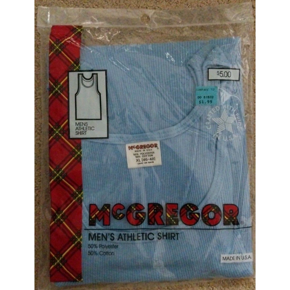 Vintage Mcgregor Tank Top Men’s X-Large Usa Light Blue